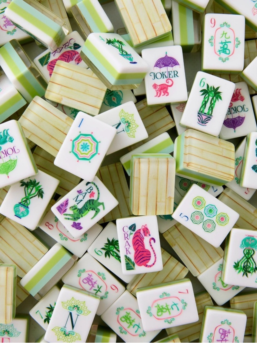 Bamboo🎋Mahjong Tiles and Tile Bag 🌷
